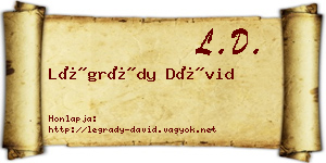 Légrády Dávid névjegykártya